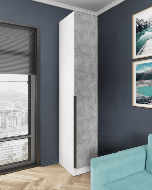 Шкаф Мадрид (0,4) белый/ателье светлое